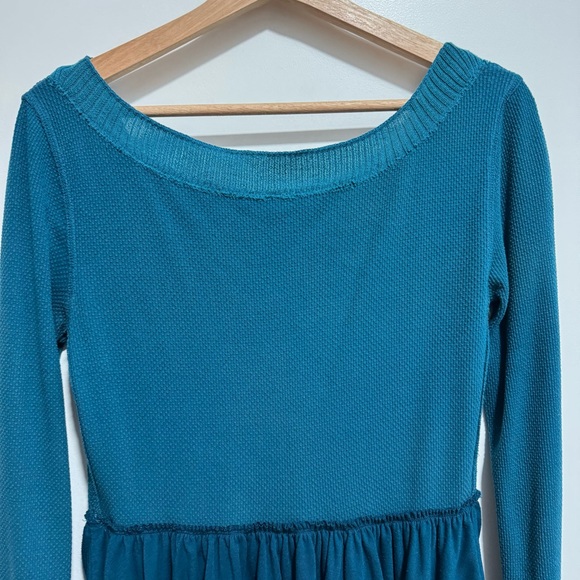 Free People Y2K Thermal Waffle Knit Lace Babydoll Top - Picture 6 of 11
